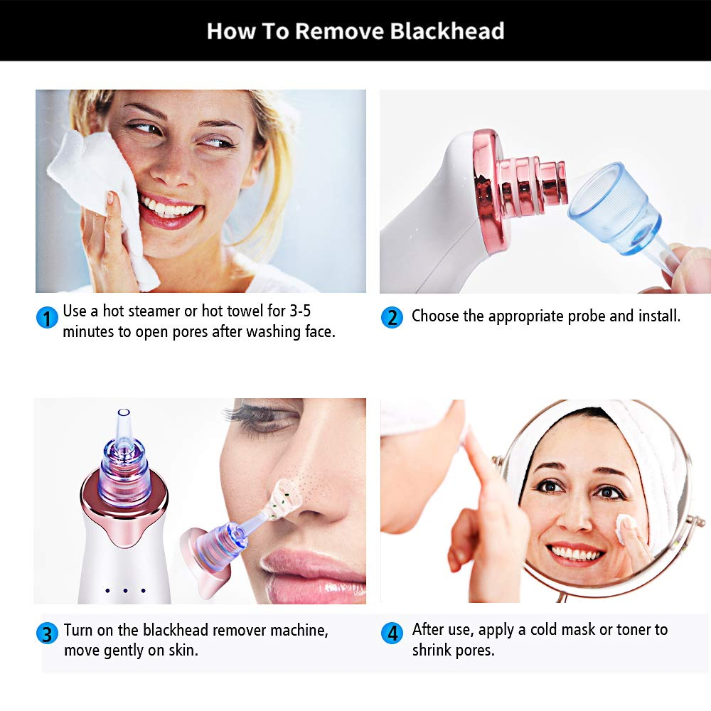 Electric Blackhead Remover with Diamond Dermabrasion and Pore Vacuum Suction