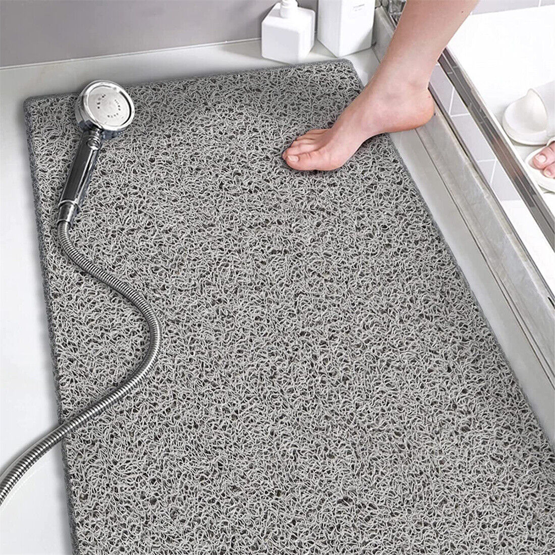 Shower Mat for Inside Shower Silk Circle Bathmat Nonslip