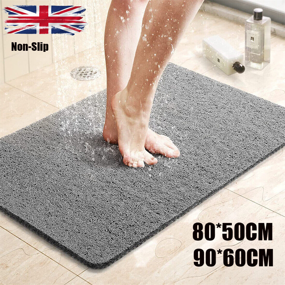 Shower Mat for Inside Shower Silk Circle Bathmat Nonslip