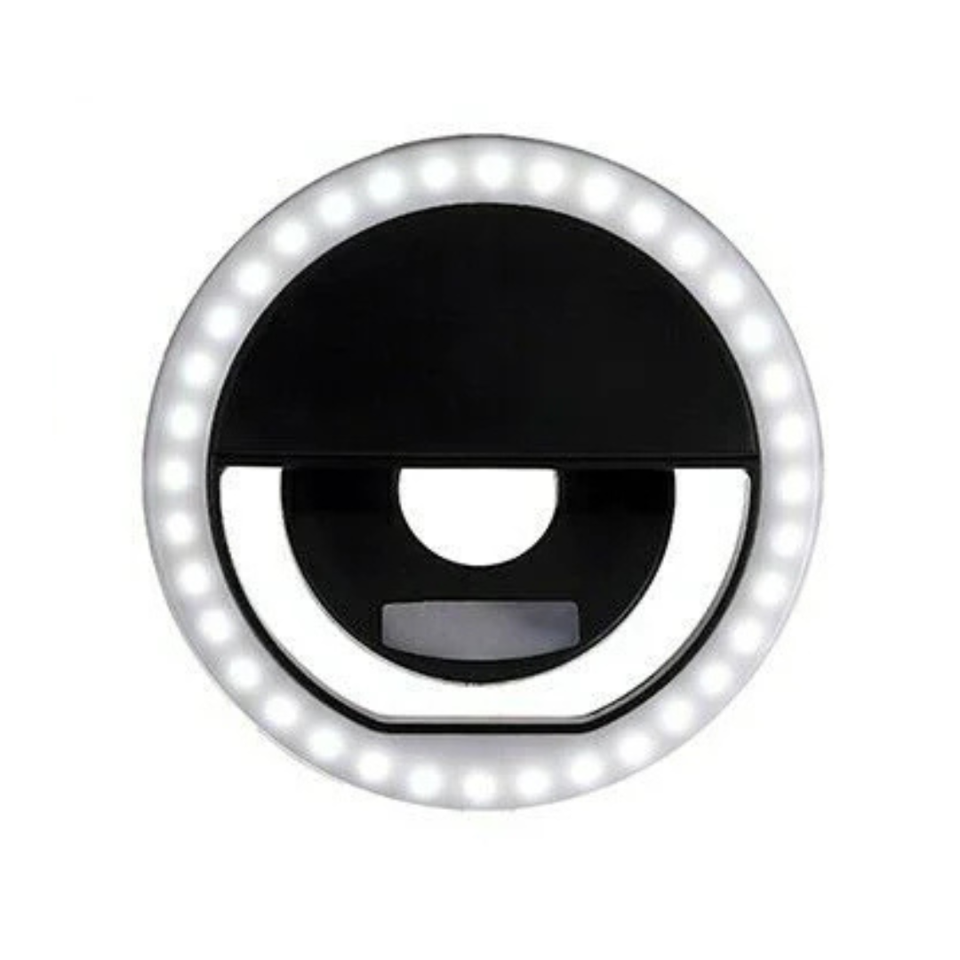 Rechargeable Selfie Ring Light Clip – LED Flash for Phone & Tablet