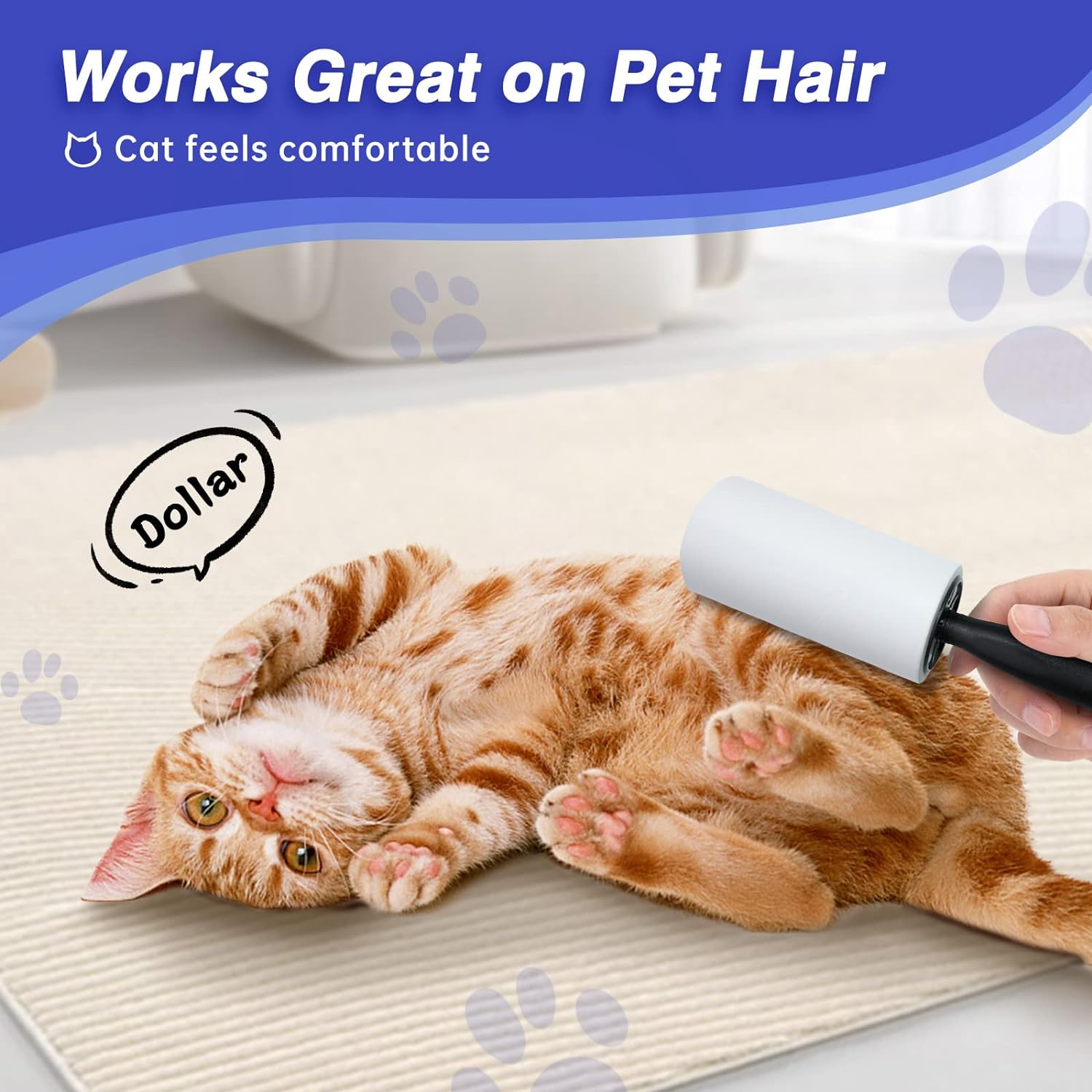 RAINBEAN Lint Rollers for Pet Hair Extra Sticky, 540 Sheets 6 Refills Lint Roller With 2 Upgrade Handles