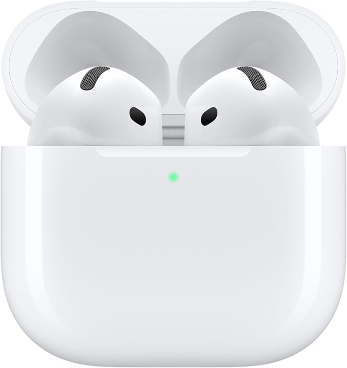 Apple AirPods 4 with Active Noise Cancellation, Wireless Earbuds, Bluetooth Headphones, Adaptive Audio, Transparency Mode, Personalised Spatial Audio, USB-C Charging Case, Wireless Charging, H2 Chip