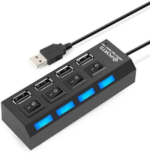 High Speed 4 Port USB HUB 2.0 Multi Splitter Expansion Desktop PC Laptop Adapter