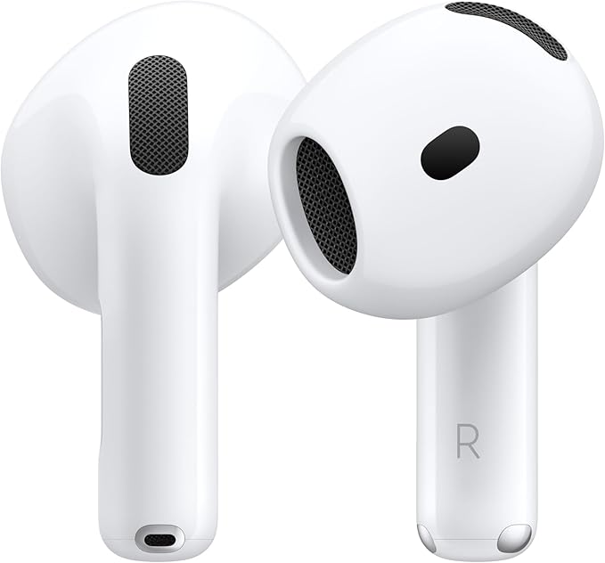 Apple AirPods 4 with Active Noise Cancellation, Wireless Earbuds, Bluetooth Headphones, Adaptive Audio, Transparency Mode, Personalised Spatial Audio, USB-C Charging Case, Wireless Charging, H2 Chip