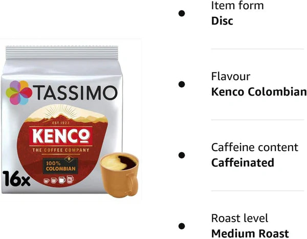 Tassimo Kenco 100% Colombian Pods 16's