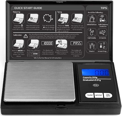 Digital Scales, Kitchen Scales Digital, Pocket Scales, 0.01g x 500g, Food Scale LCD Display, Jewellery Scales Weighing Scales Kitchen by New Horrizon