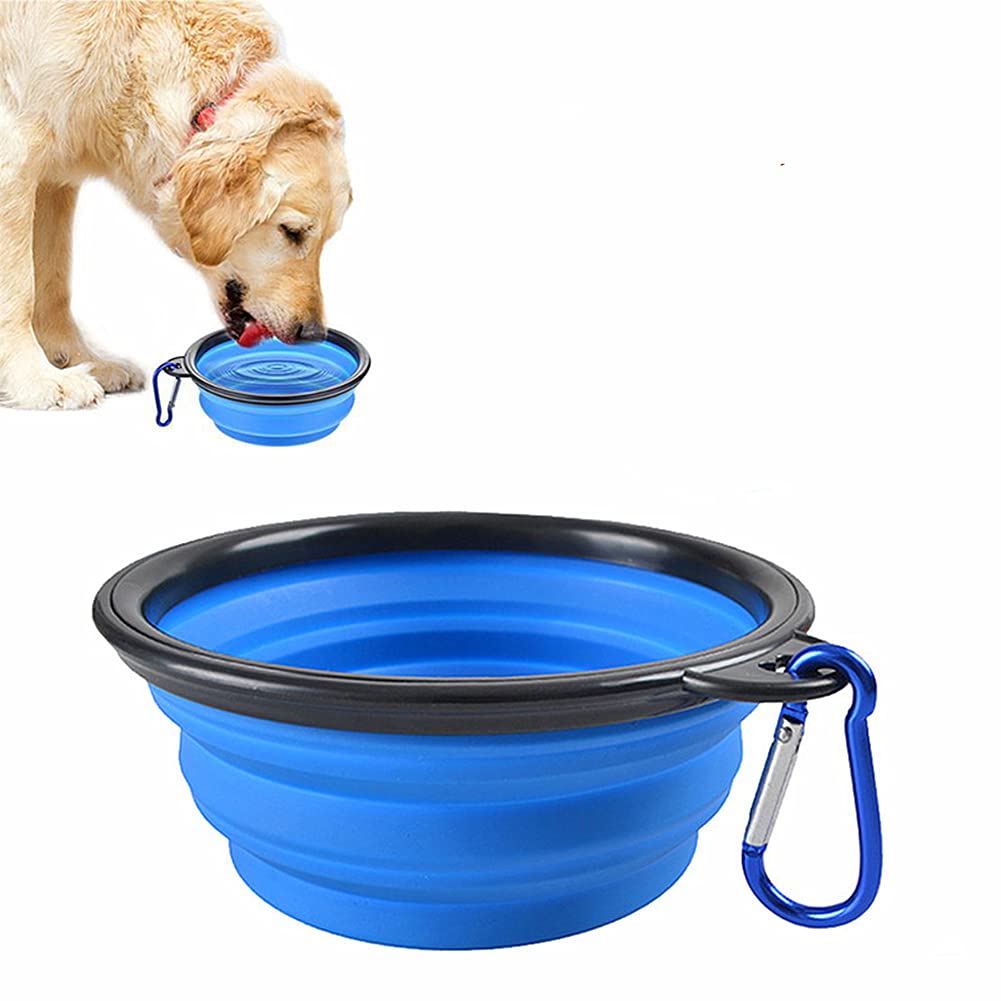 Collapsible Pet Travel Bowl – Silicone Foldable Dog & Cat Feeding Dish with Carabiner (UK)