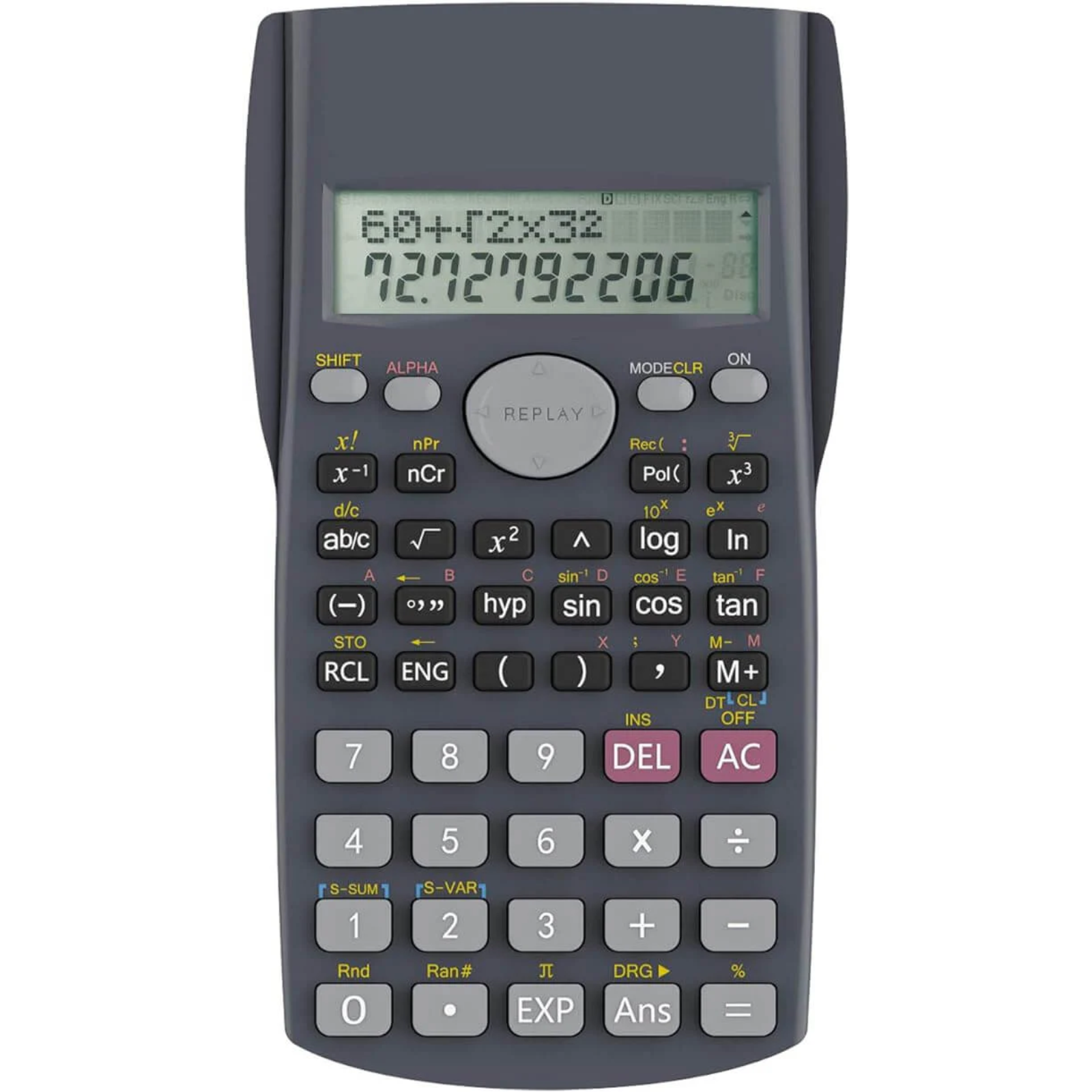 Helect 2-Line Engineering Scientific Calculator, Suitable for School and Business, Black & Orange