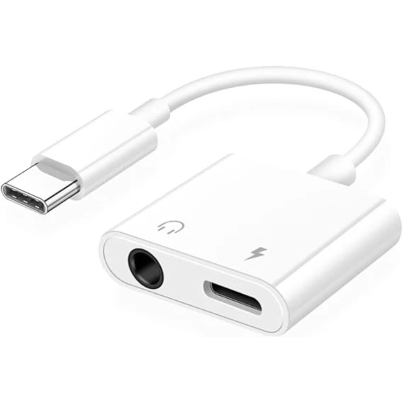 [2 in 1] USB C to 3.5mm Headphone Jack Adapter, Fast Charge & Music Type C to 3.5mm Aux Audio Cable