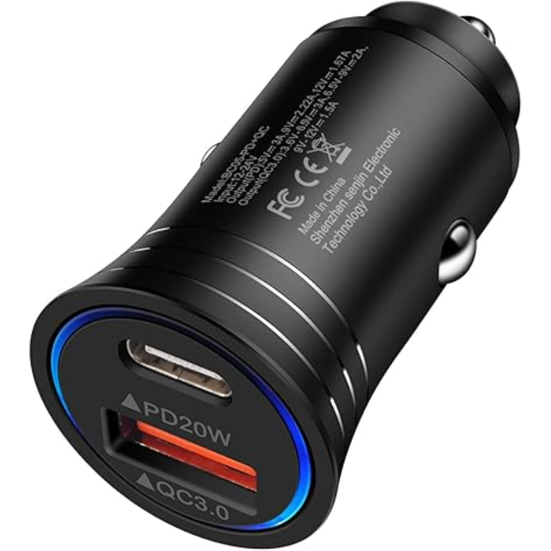 Fast Car Charger 2 USB Port + Type C Universal Socket Adapter For iPhone Samsung