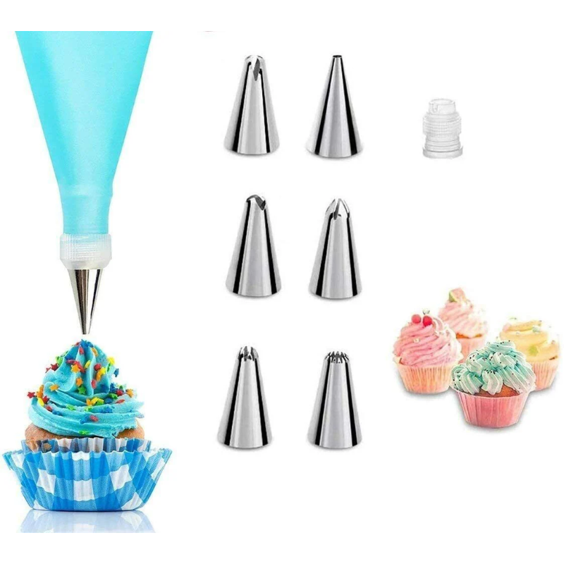 Cake Decorating Set Icing Decoration Kit Piping Nozzle + Silicone Pastr