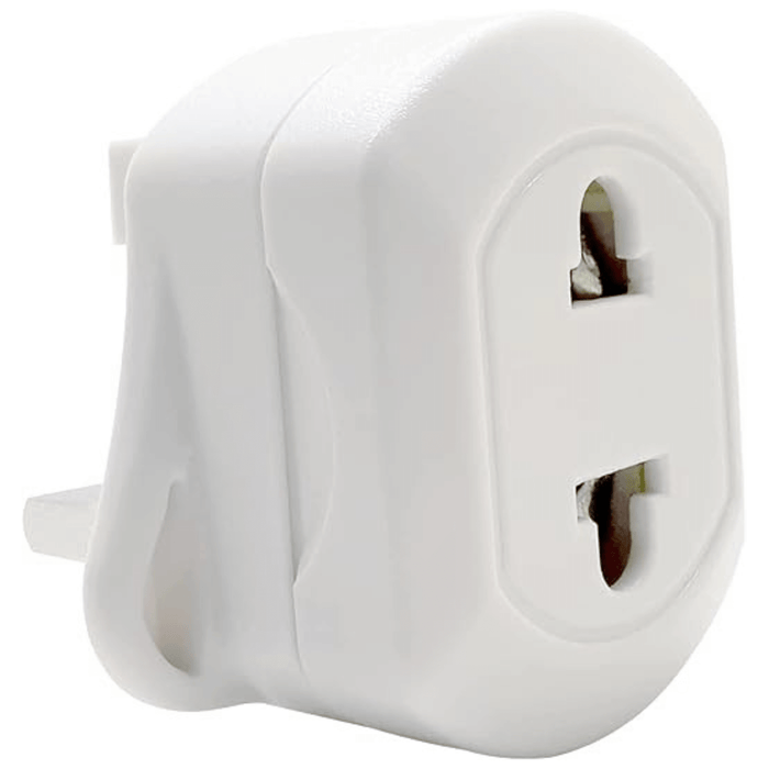 Universal EU to UK Travel Adapter - 2-Pin to 3-Pin Plug Converter