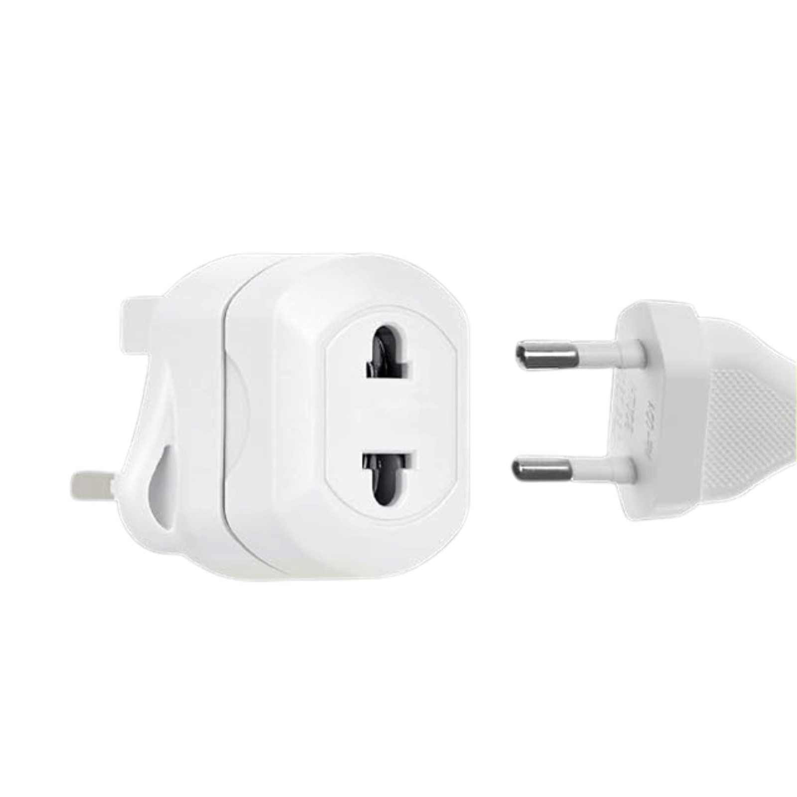 Universal EU to UK Travel Adapter - 2-Pin to 3-Pin Plug Converter