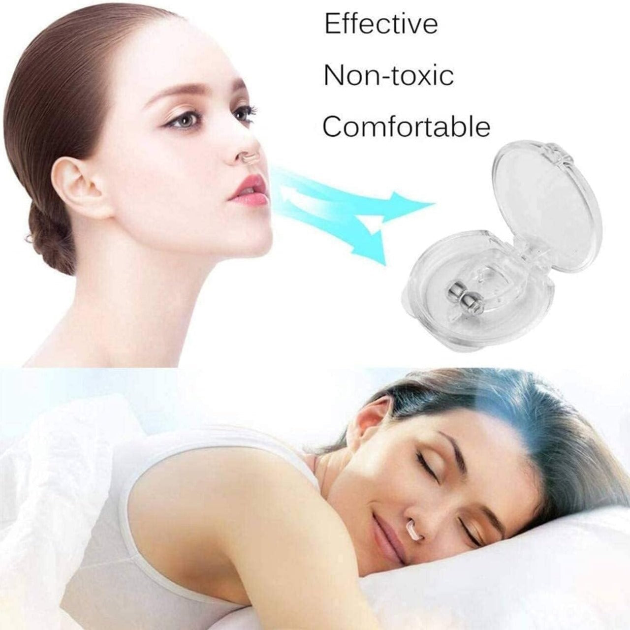 1-6 Count Magnetic Anti Snoring Nasal Dilator Stop Snore nose clip with Hygiene Case  Uk Oral Silicone Cleansing