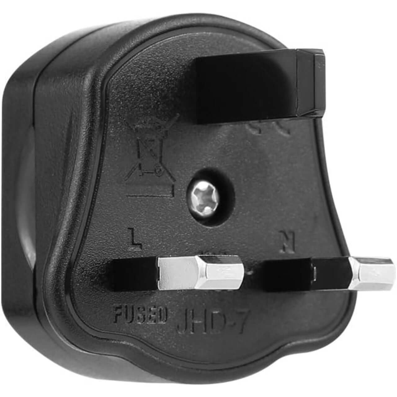 Universal EU to UK Travel Adapter - 2-Pin to 3-Pin Plug Converter