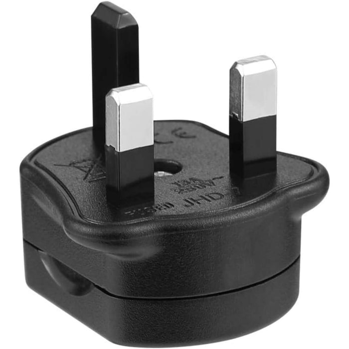 Universal EU to UK Travel Adapter - 2-Pin to 3-Pin Plug Converter