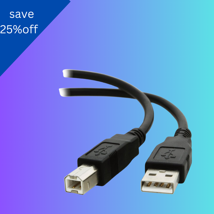 USB Printer Cable 2.0 24AWG Lead A to B 25cm/50cm/1m/2m/3m/5m Kodak Epson HP