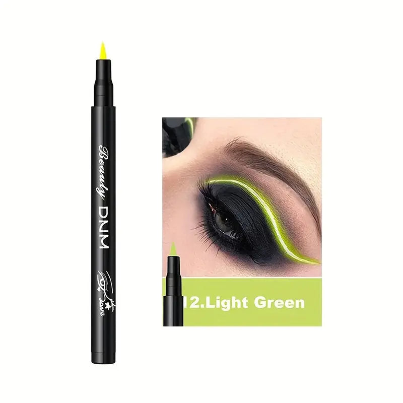 DNM Fashion 12‑Color Waterproof Gel Eyeliner Set – Matte, Long‑Lasting, Vegan, Built‑In Sharpener