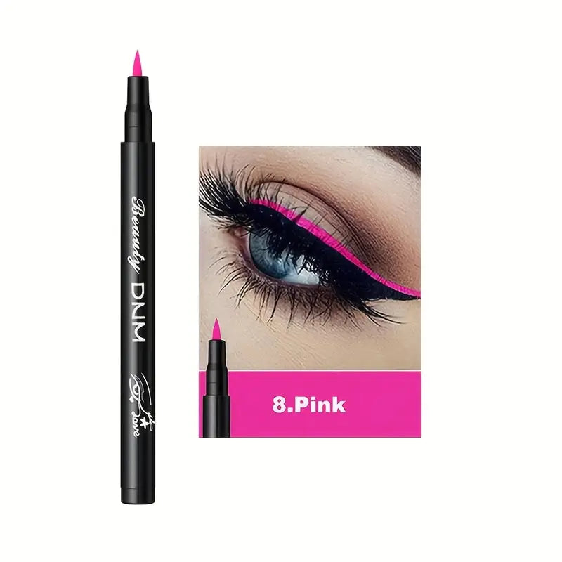 DNM Fashion 12‑Color Waterproof Gel Eyeliner Set – Matte, Long‑Lasting, Vegan, Built‑In Sharpener