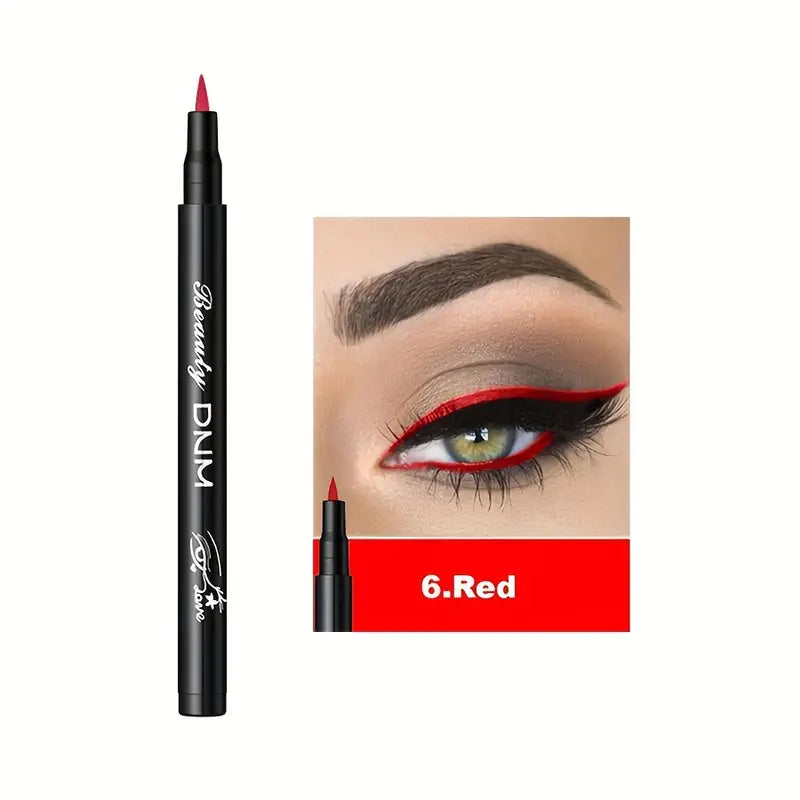 DNM Fashion 12‑Color Waterproof Gel Eyeliner Set – Matte, Long‑Lasting, Vegan, Built‑In Sharpener