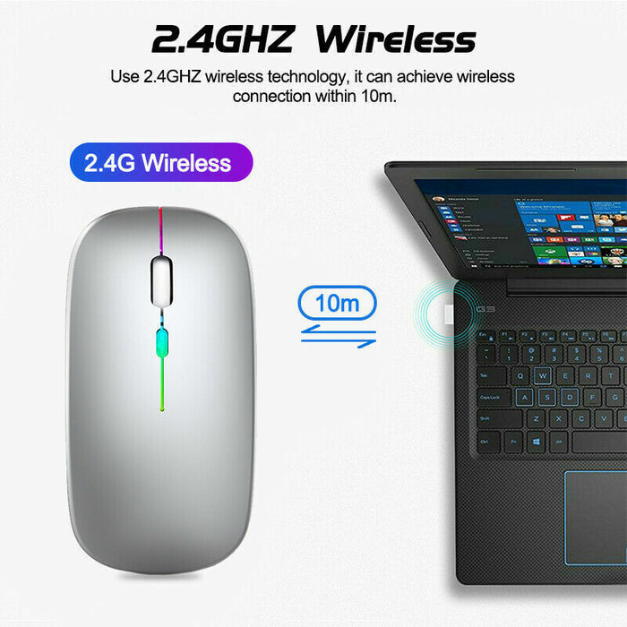 Slim Silent Rechargeable Wireless Mouse - Esellertree