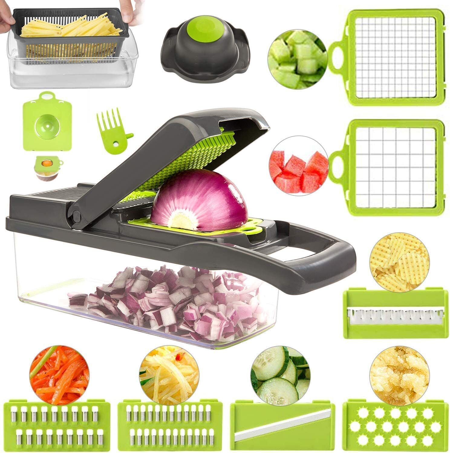 Vegetable Chopper 15-in-1 Kitchen Mandoline Vegetable Cutter Slicer Food Chopper