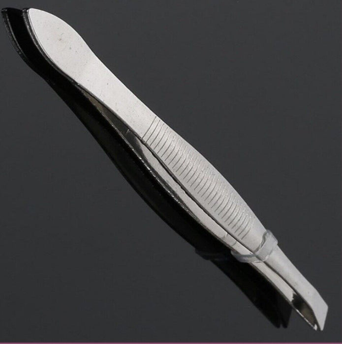 Stainless Steel Slanted Eyebrows Tweezers - Esellertree