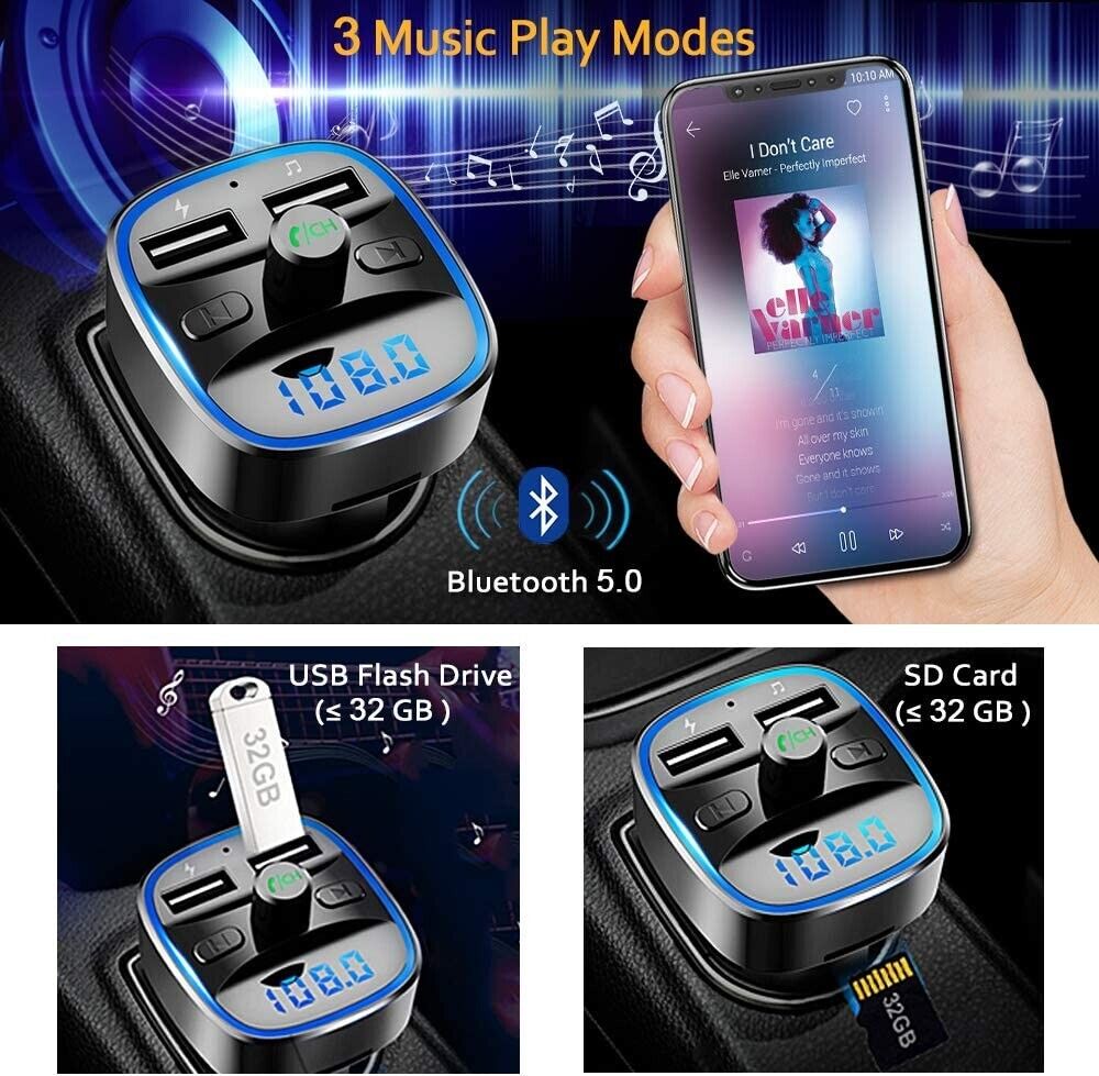 Bluetooth 5.0 Wireless Car FM Transmitter - Esellertree