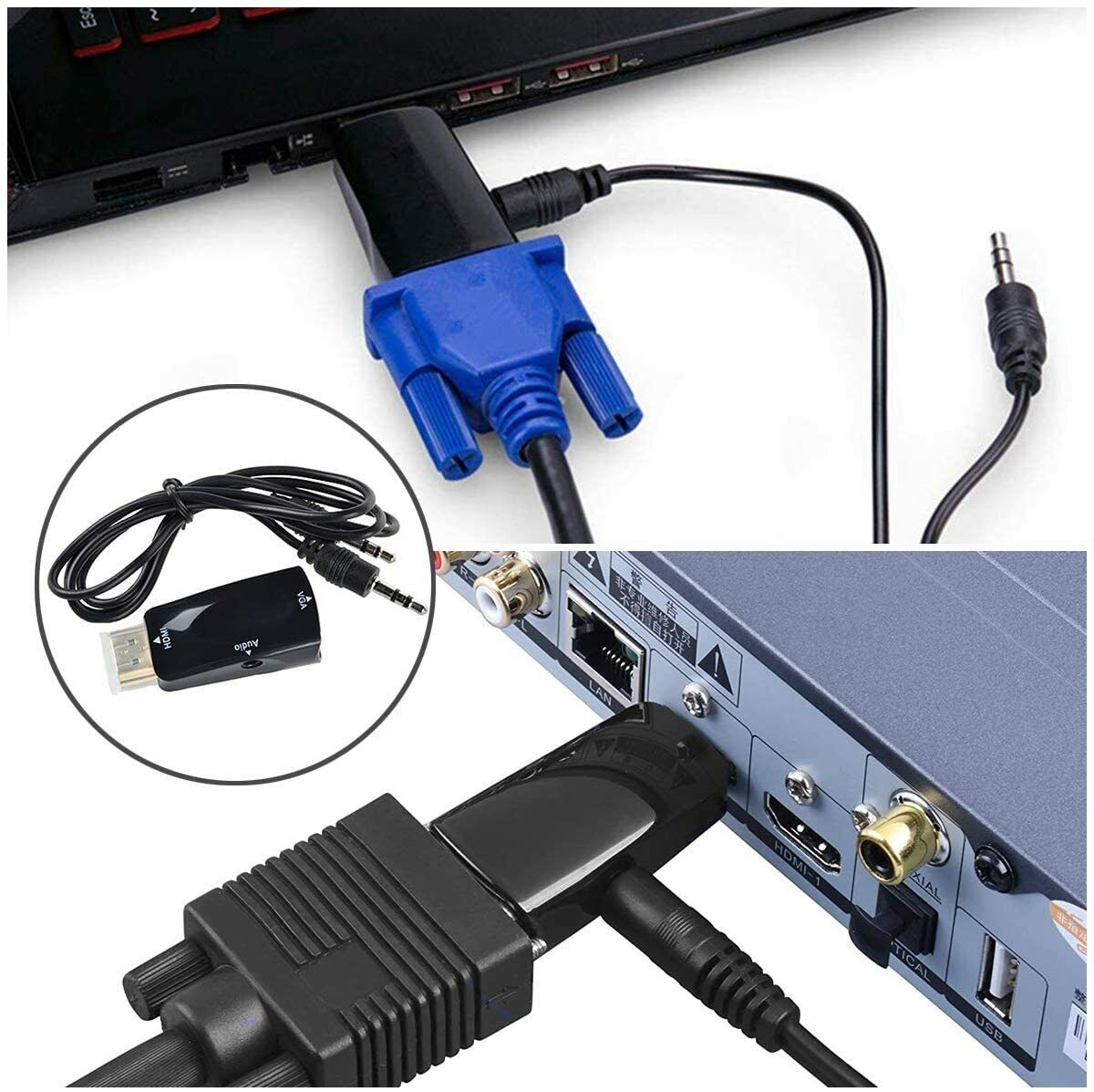 HDMI to VGA Adapter Converter with - Esellertree