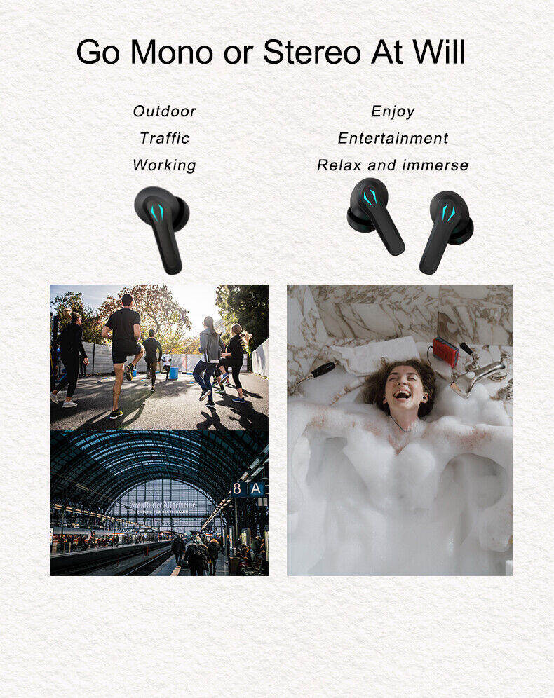 Wireless Bluetooth Headphones TWS Earphones Headset Waterproof Mini In-Ear Pods