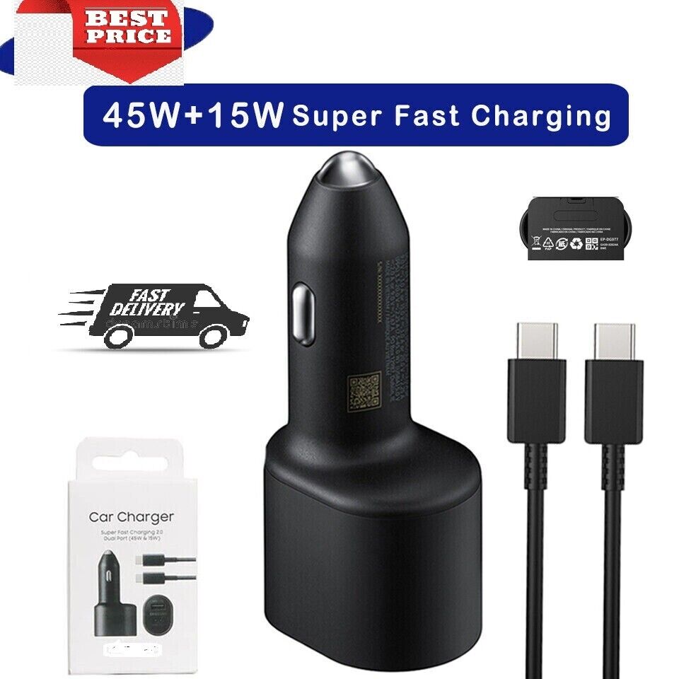 OEM Samsung 45W Fast Charging Car Charger USB-C Cable - Esellertree