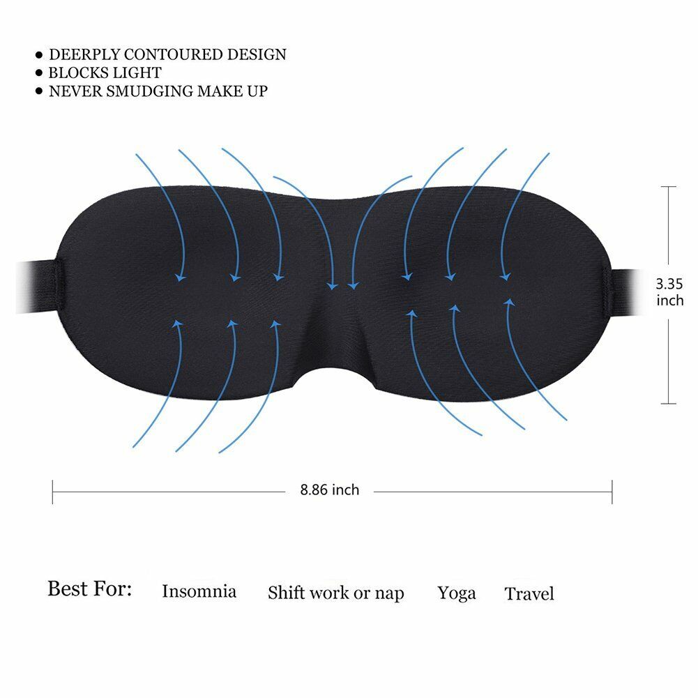 Eye Mask Soft Padded 3D Sleep Sponge - Esellertree