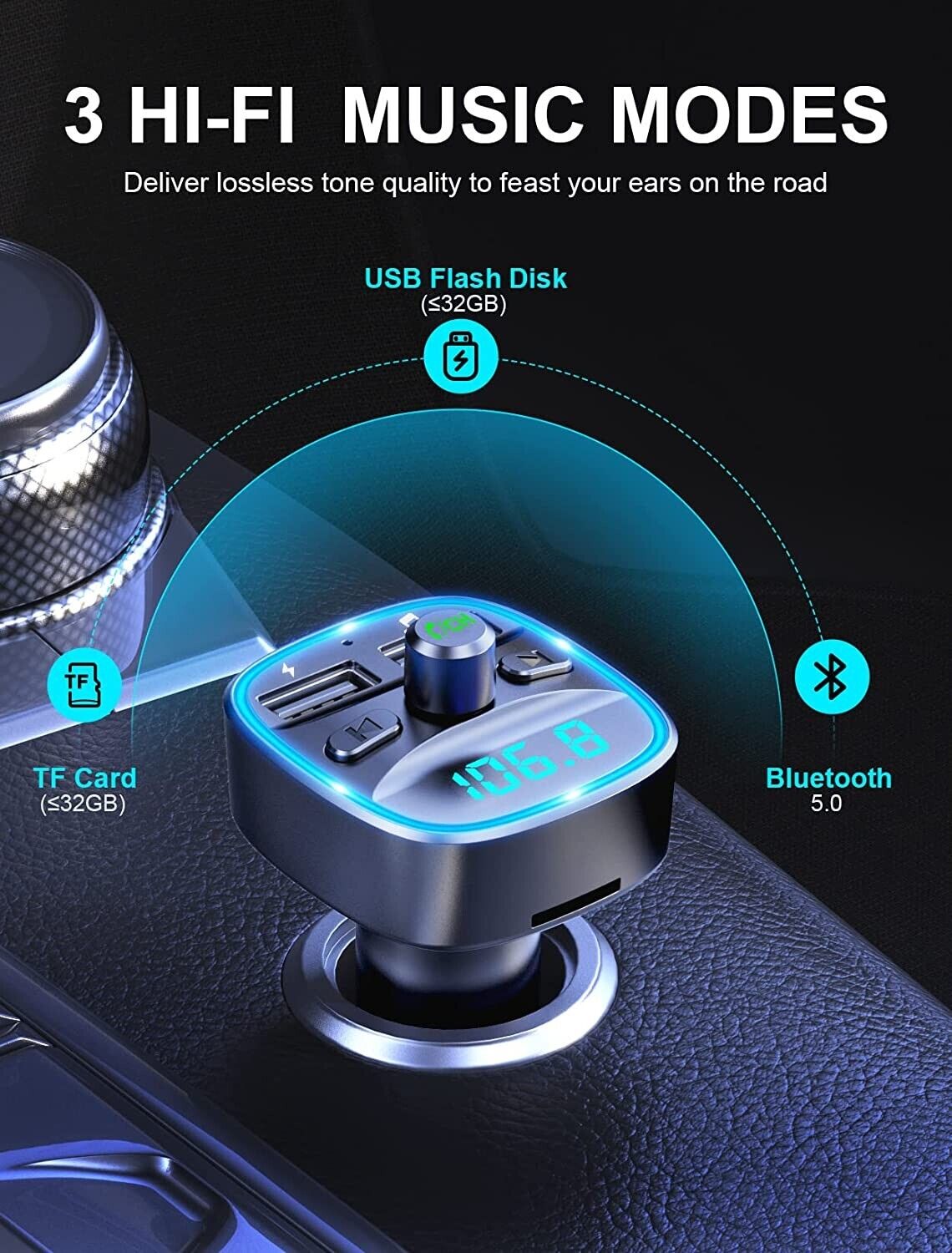 Bluetooth 5.0 Wireless Car FM Transmitter - Esellertree