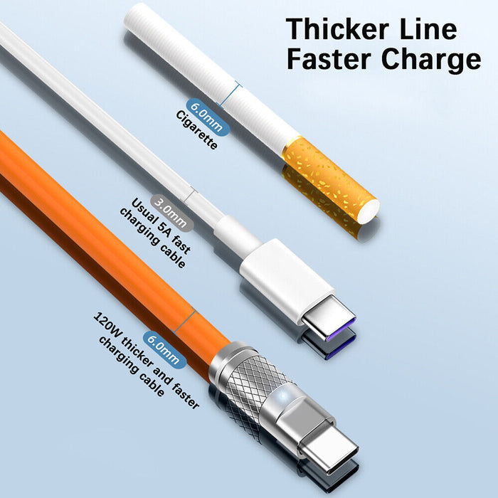 3in1 Super Fast Charging Data Cable Bold Charge Line Micro USB C 8PIN