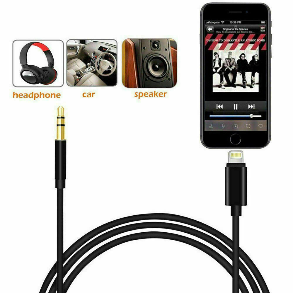 1M 8-pin to Aux Male Jack 3.5mm Audio Adapter Cable For iPhone - Esellertree