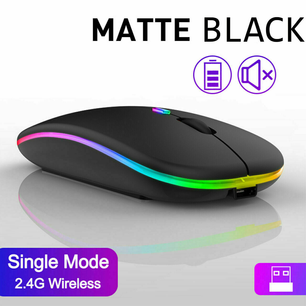 Slim Silent Rechargeable Wireless Mouse - Esellertree