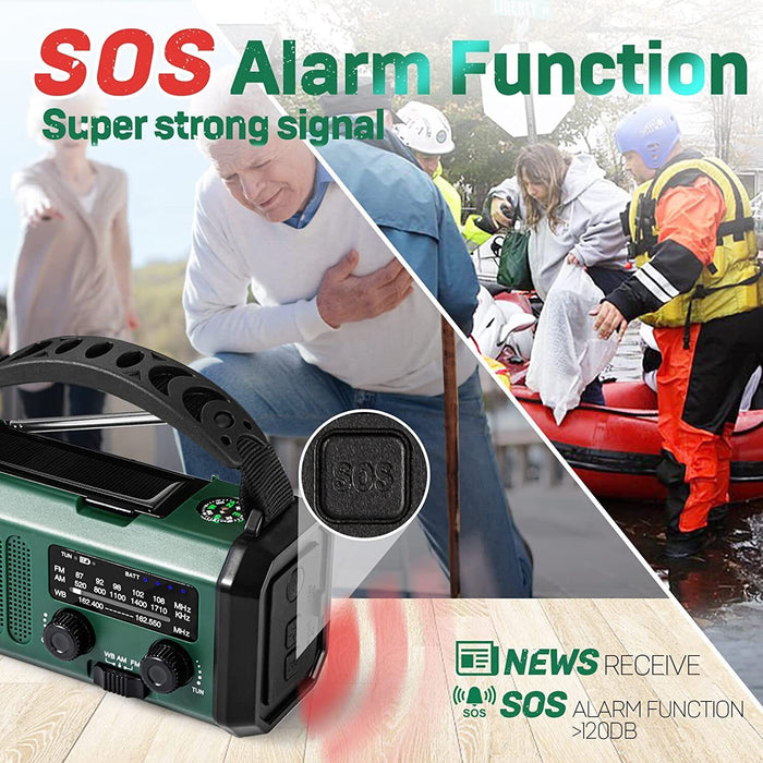 Portable Solar Dynamo Hand Crank Weather Radio - Esellertree