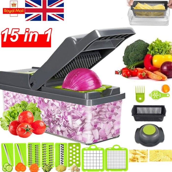 15-in-1 Vegetable Chopper Kitchen Mandoline Vegetable Cutter Slicer Fruit Dicer