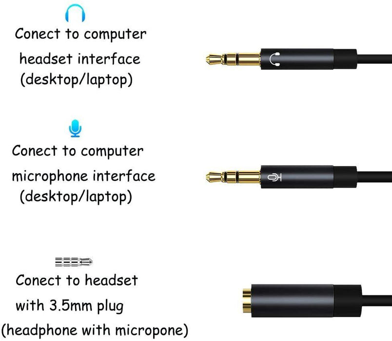 3.5mm Headset Adapter Splitter - Esellertree