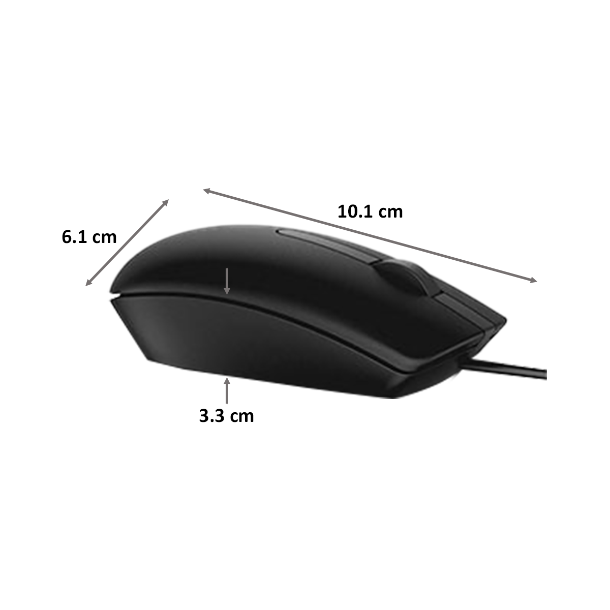 WIRED DELL MOUSE MS116 USB OPTICAL MICE WIRED BLACK SCROLL WHEEL 3 BUTTON - Esellertree