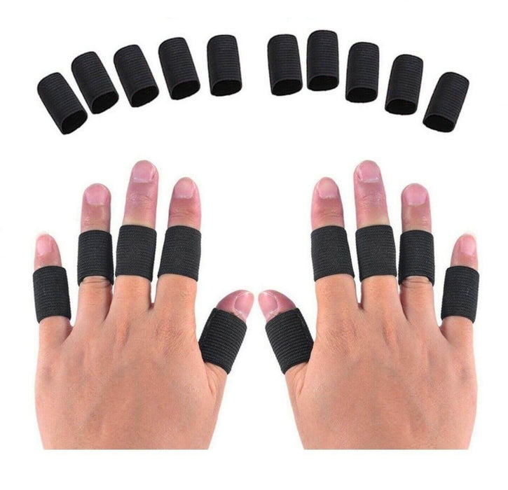 10 Pc Stretchy Finger Protector Sleeve Support Arthritis Sports Aid Wrap Straight - Esellertree