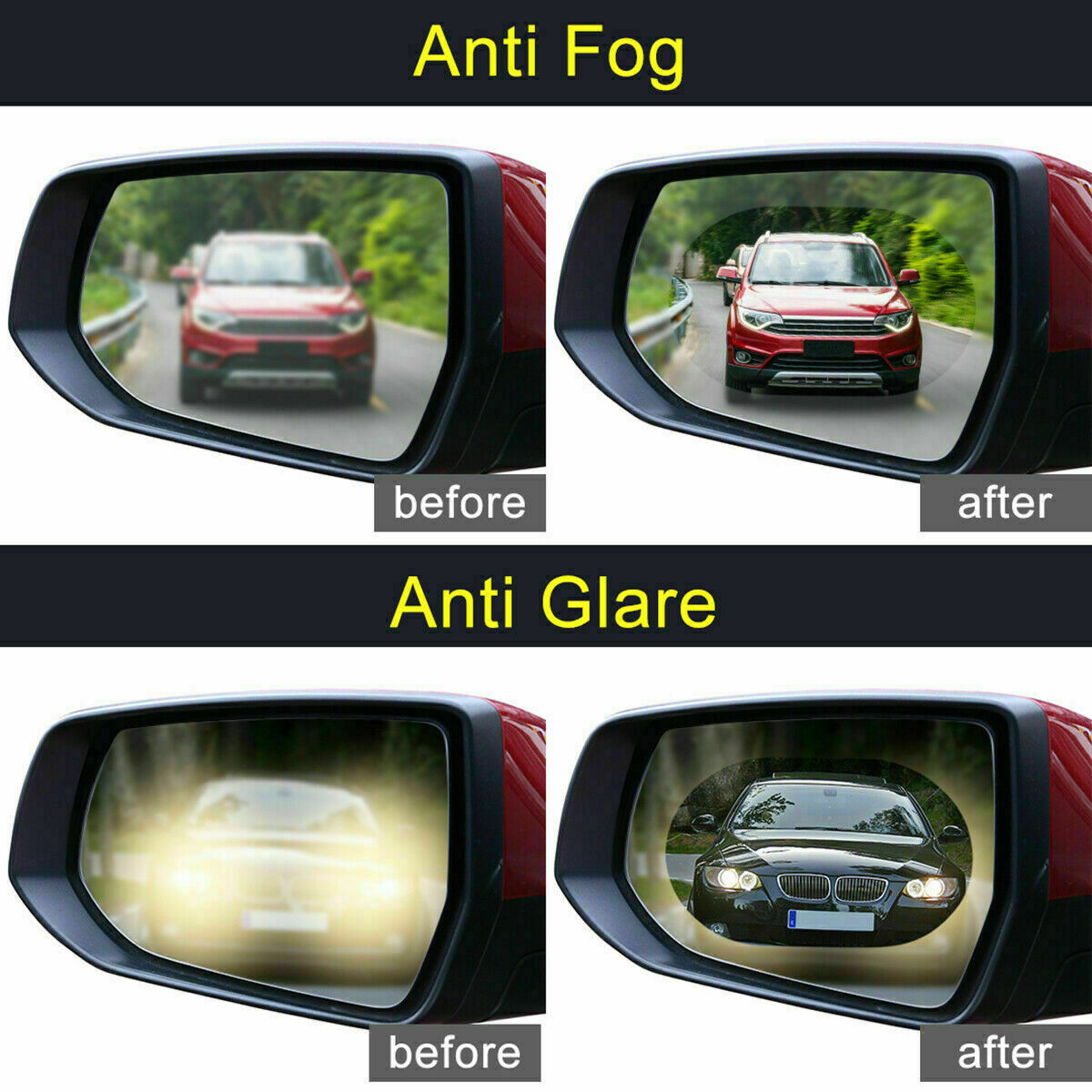 2 Pcs Car Rearview Mirror Rainproof Sticker Anti-fog Protective Film Rain Shield - Esellertree