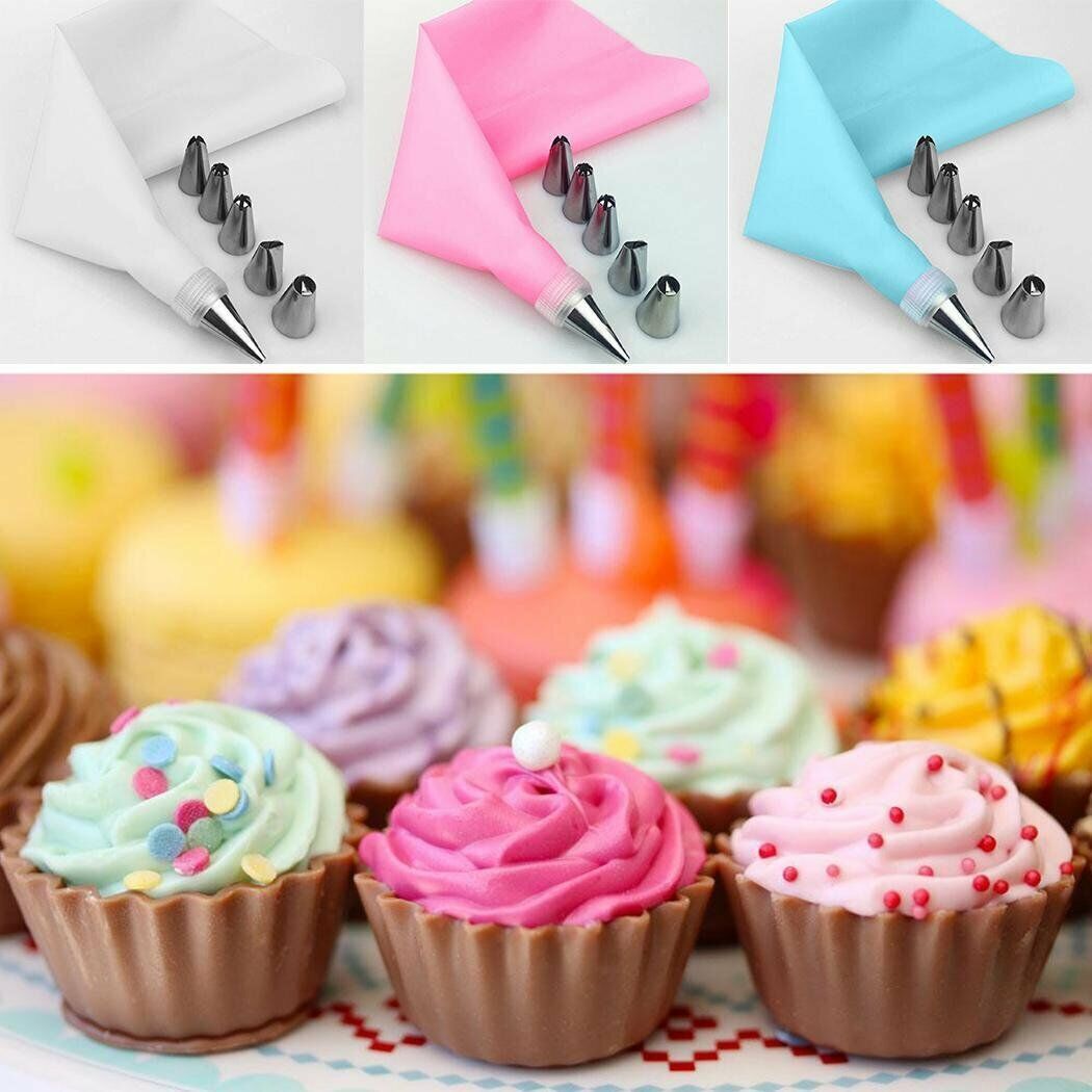 CAKE PIPING ICING 14Pcs CUPCAKE DECORATING COTTON BAG NOZZLE SET SUGARCRAFT CUP - Esellertree