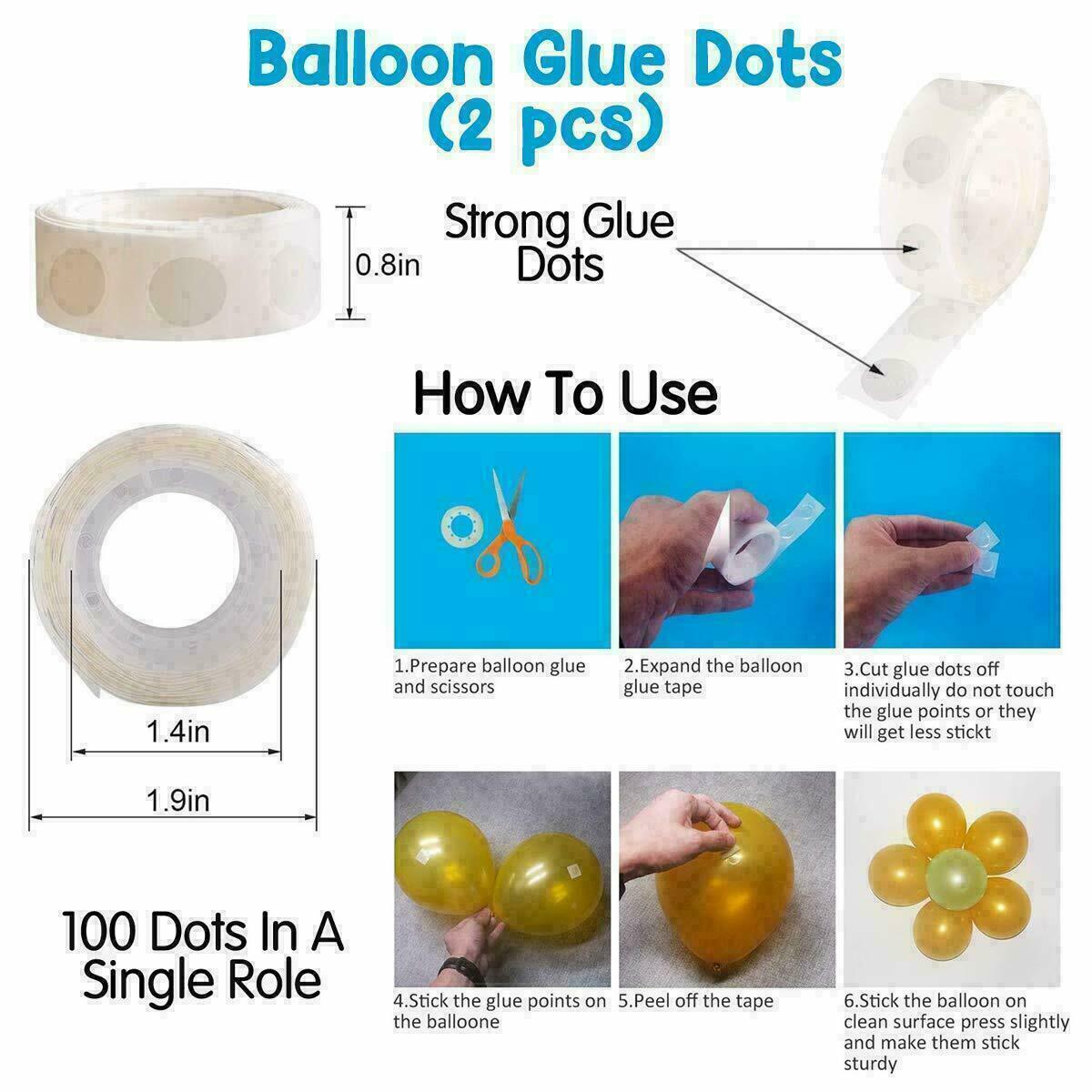 100 Double Sided Sticky Glue Dots Adhesive DIY Wedding Balloon Decoration - Esellertree