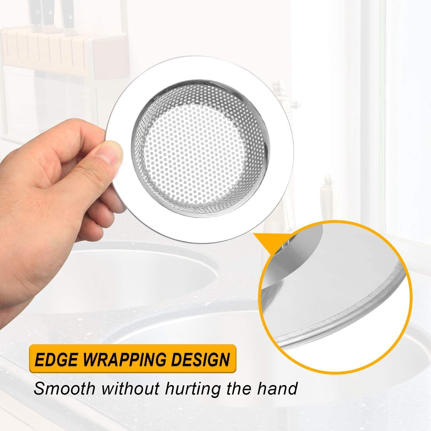 Kitchen Sink Drain Strainer Steel Plug Hole Bath Basin Hair Catcher Cover Filter - Esellertree