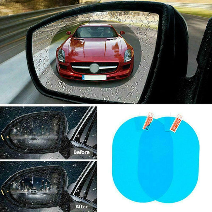 2 Pcs Car Rearview Mirror Rainproof Sticker Anti-fog Protective Film Rain Shield - Esellertree