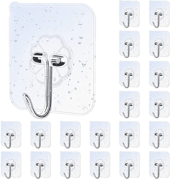 Self Adhesive Strong Sticky Hooks Heavy Duty Wall Seamless Transparent Hook - Esellertree