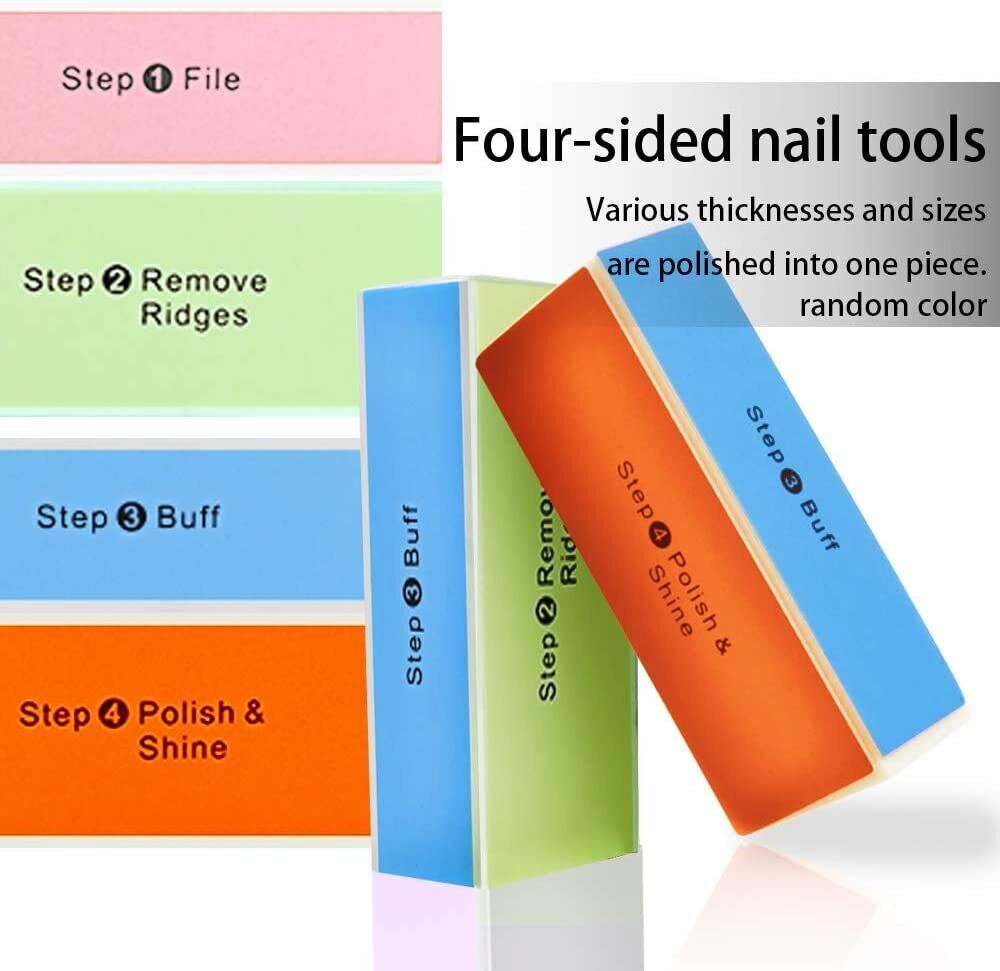 4 Way Nail Buffer Block File Sanding Art Manicure Buffing Shiner Polish Acrylic - Esellertree