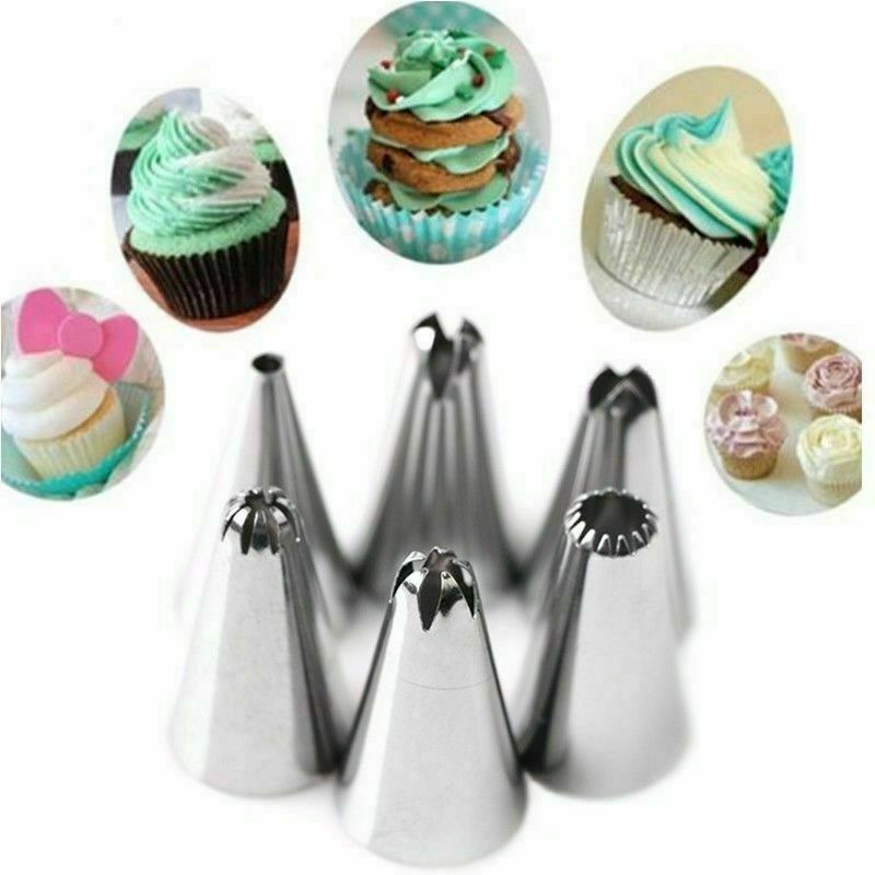 CAKE PIPING ICING 14Pcs CUPCAKE DECORATING COTTON BAG NOZZLE SET SUGARCRAFT CUP - Esellertree