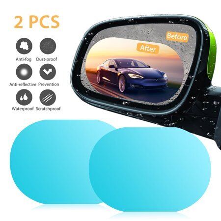 2 Pcs Car Rearview Mirror Rainproof Sticker Anti-fog Protective Film Rain Shield - Esellertree